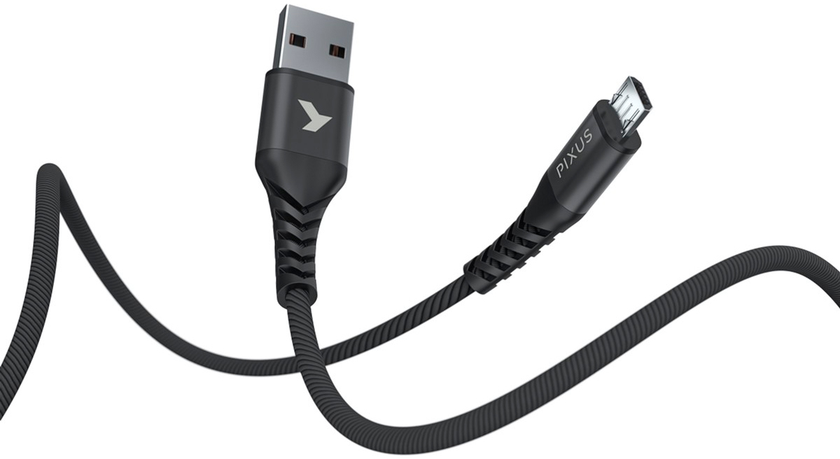 продаємо Pixus USB 2.0 AM to Micro 5P 1.0m Flex Black (4897058530896) в Україні - фото 4