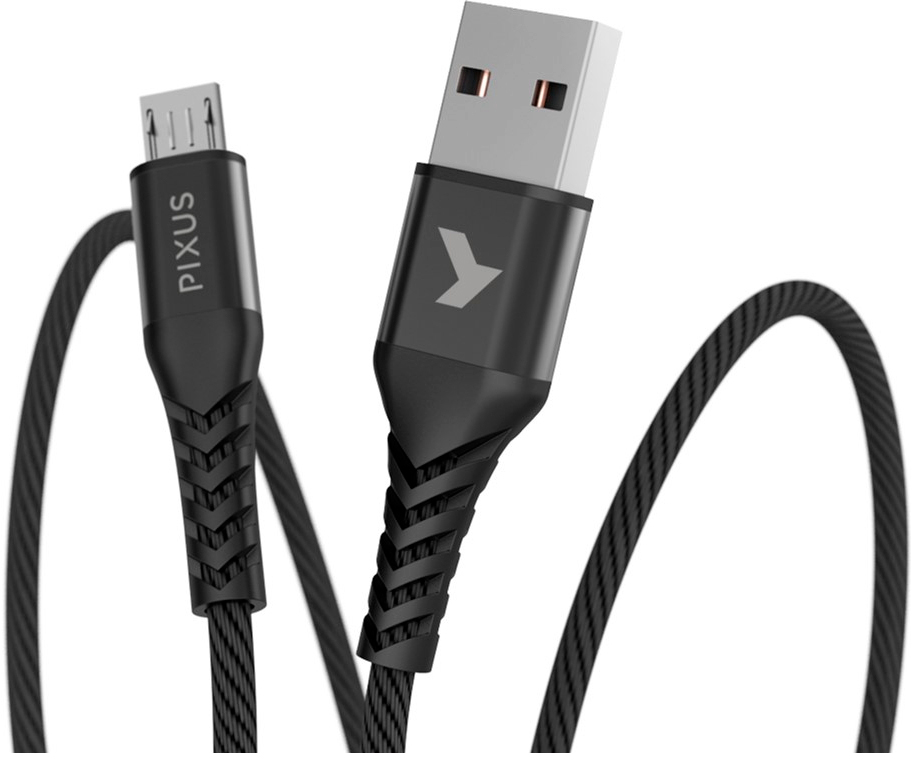 Ціна кабель Pixus USB 2.0 AM to Micro 5P 1.0m Flex Black (4897058530896) в Житомирі