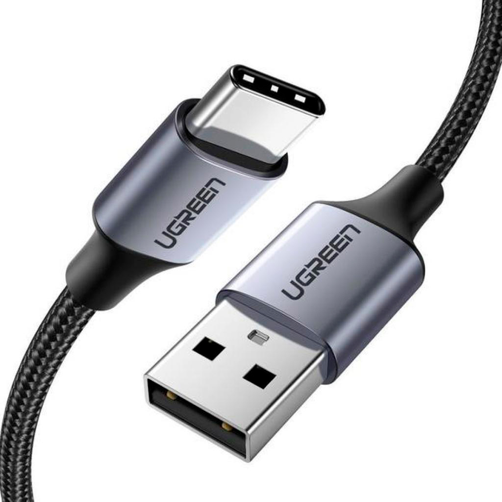 Кабель Ugreen USB 2.0 AM to Type-C 2.0m US288 Aluminum Braid Black (60128) в Житомирі