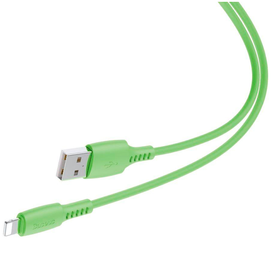 Кабель Baseus USB 2.0 AM to Lightning 1.2m 2.4A green (CALDC-06) ціна 233 грн - фотографія 2