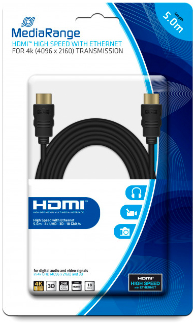 Відгуки кабель мультимедійний Mediarange HDMI to HDMI 5.0m V2.0 (MRCS158)