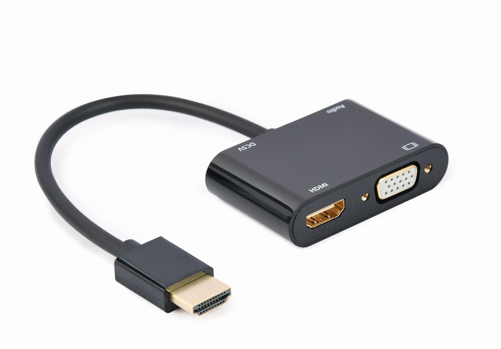 Адаптер-переходник Cablexpert HDMI - HDMI/VGA+Аудио 3,5 (A-HDMIM-HDMIFVGAF-01) в интернет-магазине, главное фото