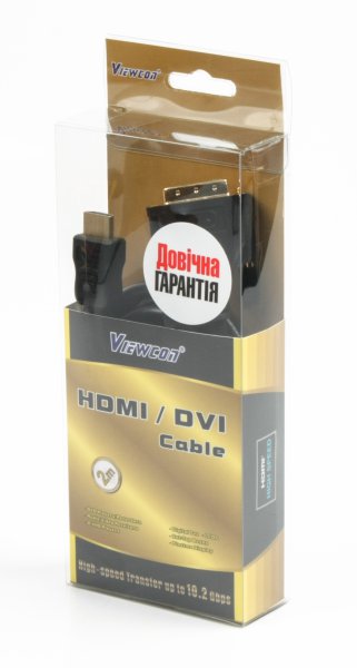 Кабель мультимедійний Viewcon HDMI-DVI (18+1) 2 м, M/M (VD066-2M) ціна 399 грн - фотографія 2