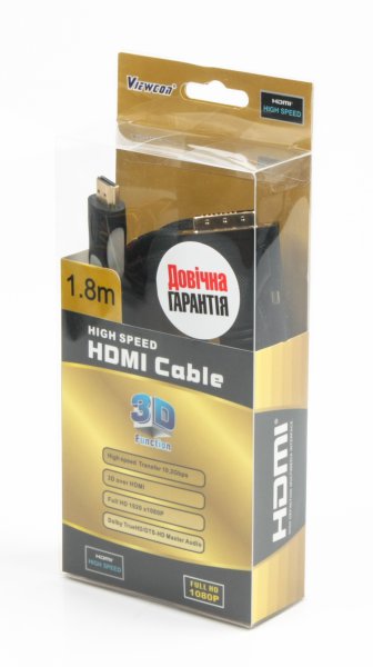 Кабель мультимедійний Viewcon HDMI-DVI (24+1) 1.8 м, M/M (VD078) ціна 459 грн - фотографія 2