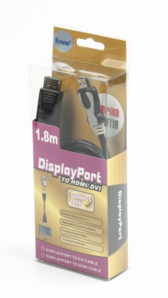 Кабель мультимедійний Viewcon DisplayPort-HDMI 1.8 м, (VD119) ціна 449 грн - фотографія 2