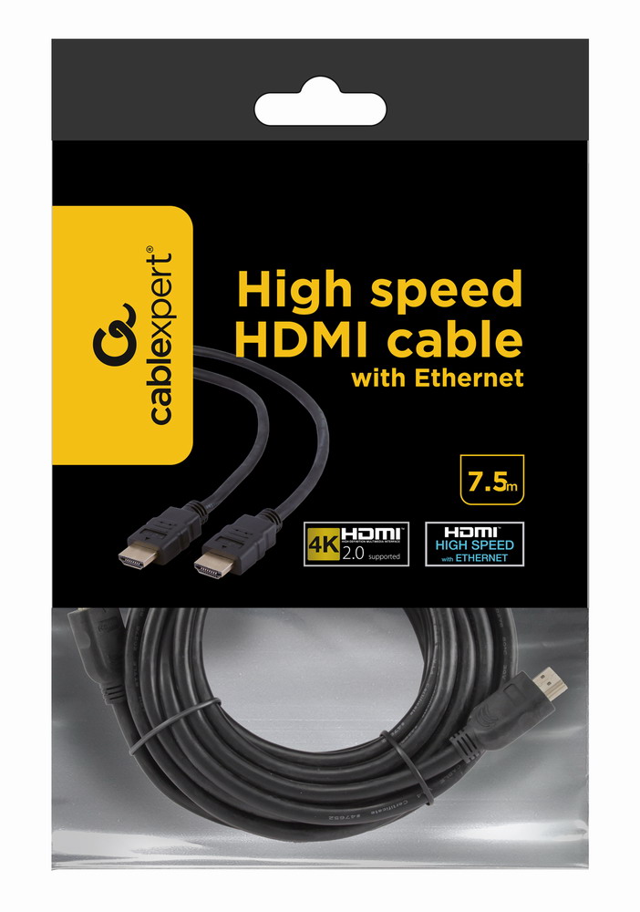 Кабель мультимедийный Cablexpert HDMI V.2.0, 4К 60 Гц, 7.5 м (CC-HDMI4-7.5M) отзывы - изображения 5