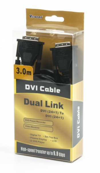 Кабель мультимедийный Viewcon DVI dual link 3 м, 24+1, (VD105-3M) цена 399 грн - фотография 2