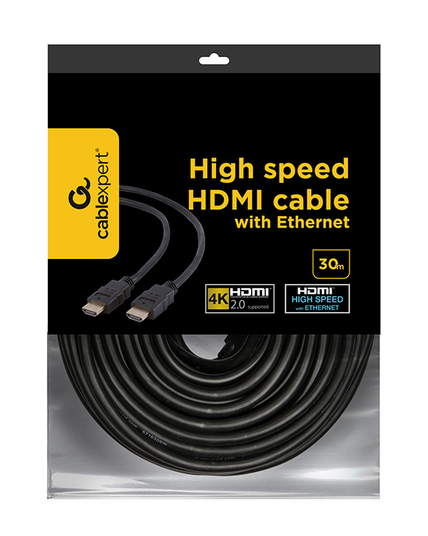 Кабель мультимедийный Cablexpert HDMI V.1.4, 4К 30 Гц, 30 м (CC-HDMI4-30M) отзывы - изображения 5