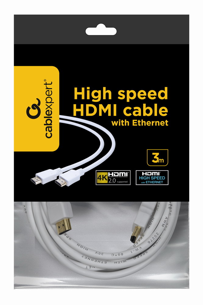 продаємо Cablexpert HDMI V.2.0, 4К 60 Гц, 3 м (CC-HDMI4-W-10) в Україні - фото 4