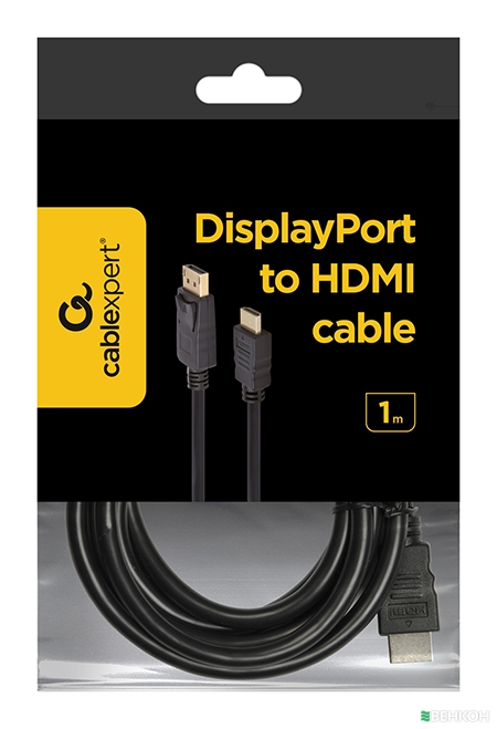≋ Кабель мультимедийный Cablexpert DisplayPort - HDMI, Full HD 60 Гц, 1 ...