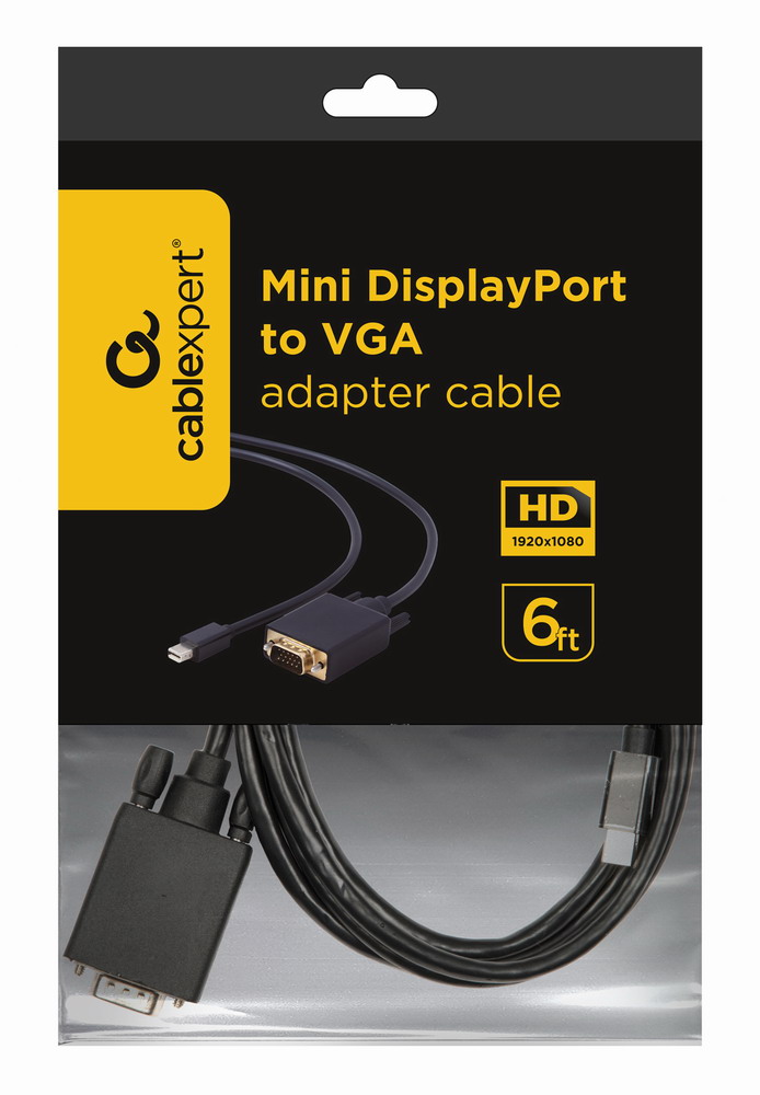 в продажу Кабель мультимедійний Cablexpert Mini DisplayPort - VGA, 1.8 м (CC-mDPM-VGAM-6) - фото 3