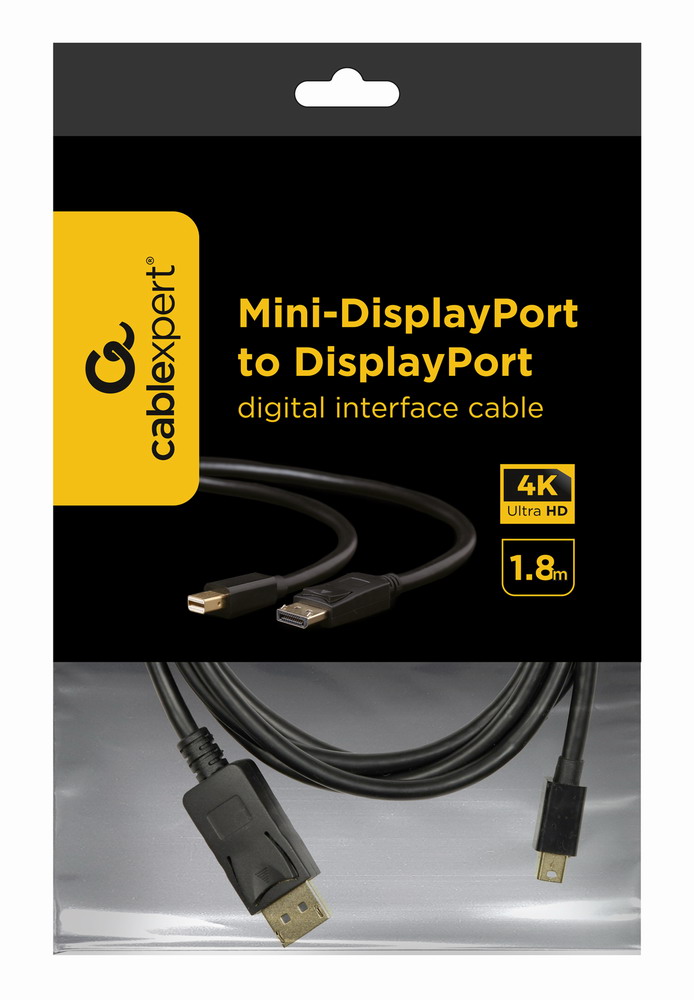 Кабель мультимедийный Cablexpert Mini DisplayPort - DisplayPort, 4К 30Гц, 1.8 м (CCP-mDP2-6) цена 269 грн - фотография 2