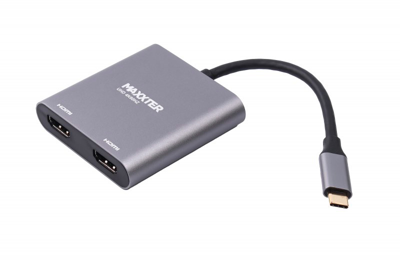 Адаптер-перехідник  Maxxter USB-C - 2 HDMI (V-CM-2HDMI)