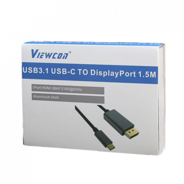 в продажу Адаптер-перехідник  Viewcon USB-C - DisplayPort (TE392) - фото 3