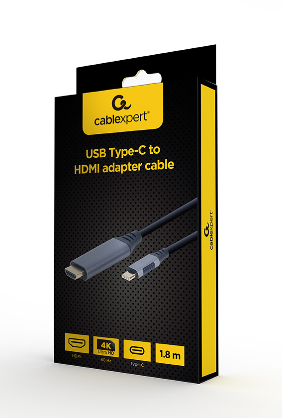 в продажу Адаптер-перехідник  Cablexpert USB-C - HDMI, 4K 60 Гц, 1.8 м (CC-USB3C-HDMI-01-6) - фото 3