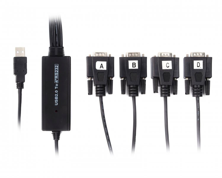 Viewcon USB 2.0-4х COM (9+25pin), 1.4 м (VE671)
