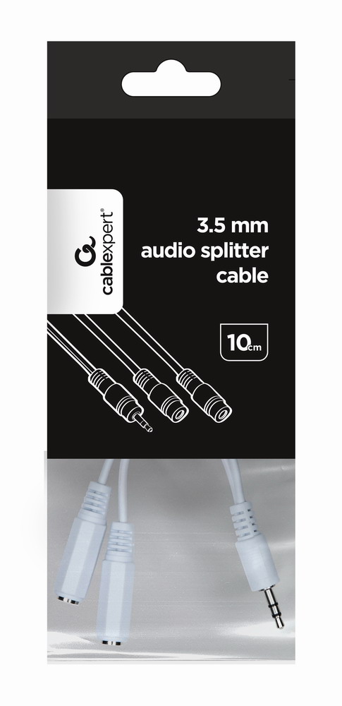 в продажу Кабель мультимедійний Cablexpert 3.5 мм M/F 2х3.5 мм, 10 см (CCA-415W) - фото 3