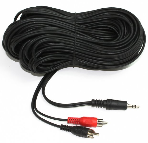 Аудіо-кабель Cablexpert 3.5 мм / 2х RCA-тюльпан, 20 м (CCA-458-20M) ціна 259 грн - фотографія 2
