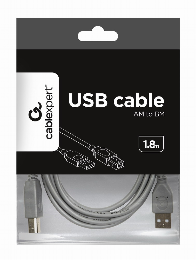 Кабель Cablexpert USB2.0 AM/BM, 1.8 м, (CCP-USB2-AMBM-6G) цена 65 грн - фотография 2
