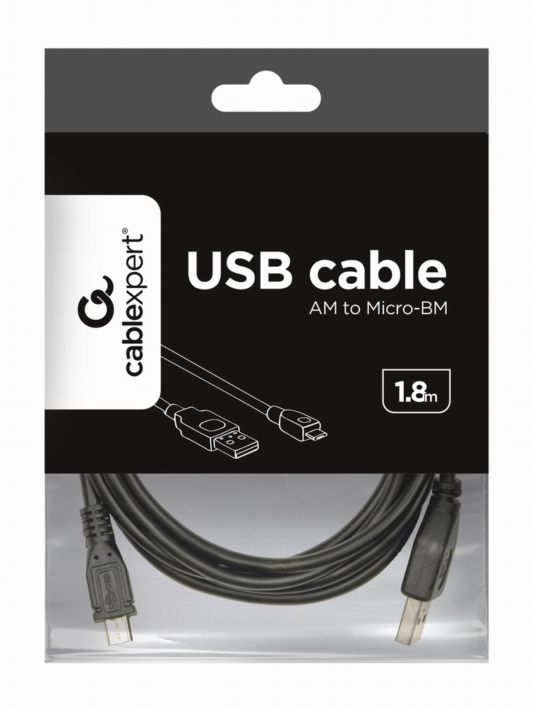 Кабель Cablexpert micro USB2.0, AM/micro BM, 1.8 м (CCP-mUSB2-AMBM-6) ціна 59 грн - фотографія 2