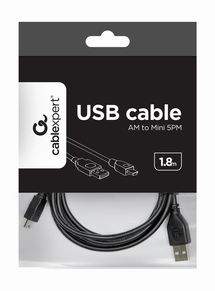 Кабель Cablexpert mini USB2.0, AM/mini USB 5-pin, 1.8 м (CCP-USB2-AM5P-6) цена 79 грн - фотография 2