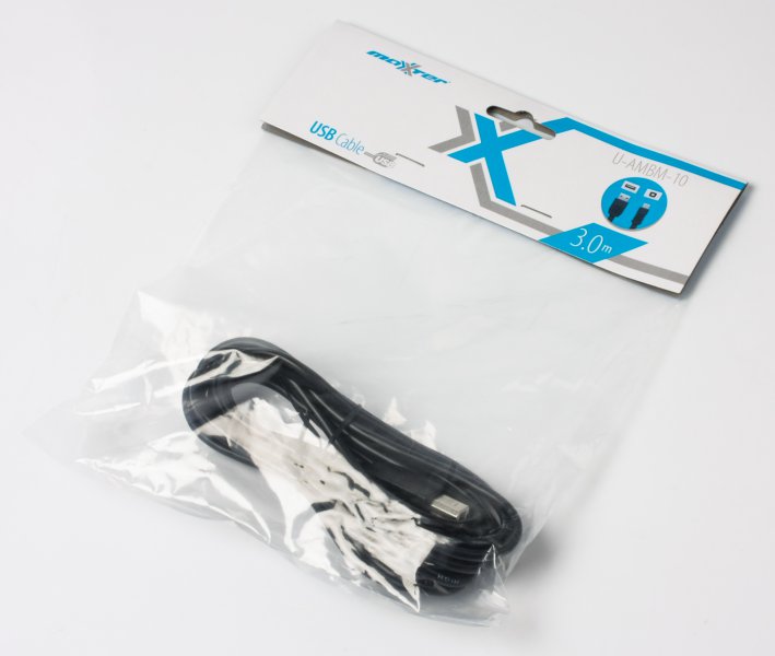 Кабель Maxxter USB2.0 AM/BM, 3 м, (U-AMBM-10) ціна 69 грн - фотографія 2