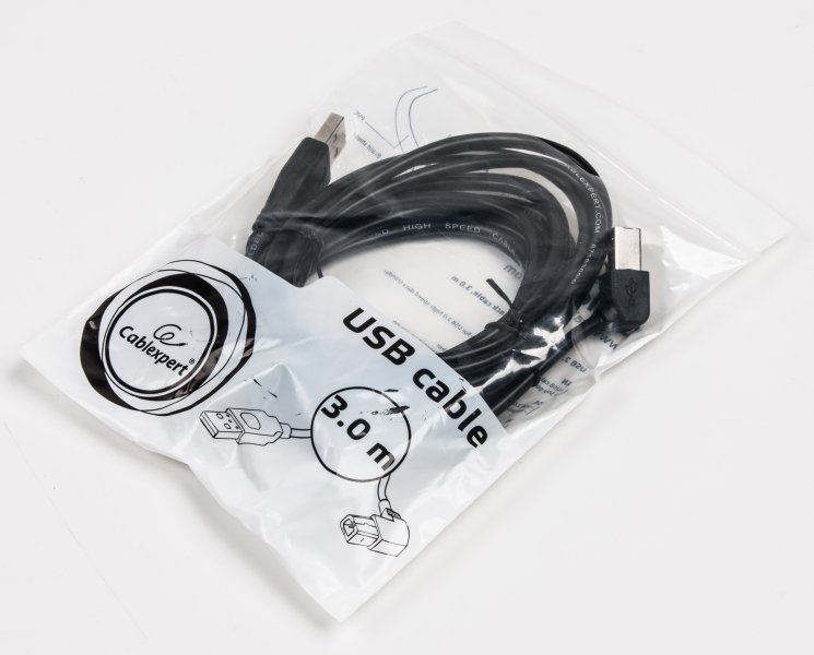 Кабель Cablexpert USB2.0 AM/BM, 3.0 м, (CCP-USB2-AMBM90-10) ціна 95 грн - фотографія 2
