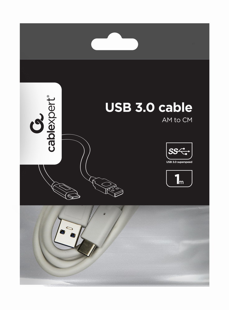 Кабель Cablexpert USB 3.0 AM/CM, 1.0 м (CCP-USB3-AMCM-1M-W) ціна 149 грн - фотографія 2