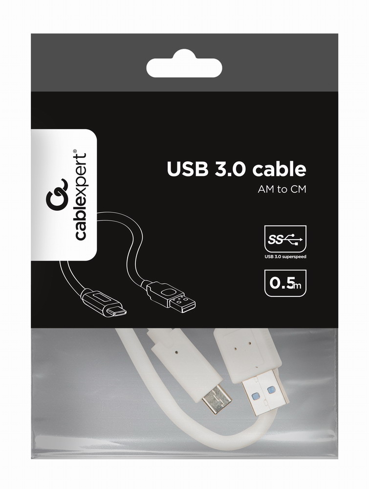 в продажу Кабель Cablexpert USB 3.0 AM/CM, 0.5 м, (CCP-USB3-AMCM-W-0.5M) - фото 3