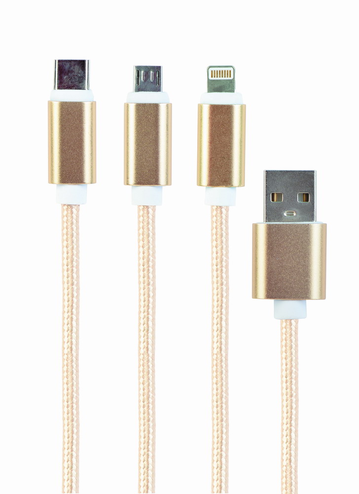 Кабель Cablexpert USB AM/Lightning/Micro/Type-C, 1.0 м (CC-USB2-AM31-1M-G) в интернет-магазине, главное фото