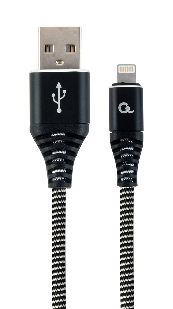 Кабель Cablexpert USB 2.0 АM/Lightning, 2 м (CC-USB2B-AMLM-2M-BW) в інтернет-магазині, головне фото