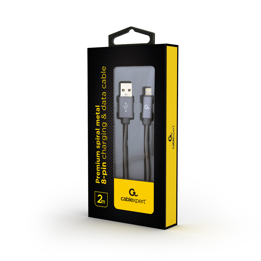 Кабель Cablexpert USB 2.0 АM/Lightning, 2 м (CC-USB2S-AMLM-2M-BG) цена 249 грн - фотография 2