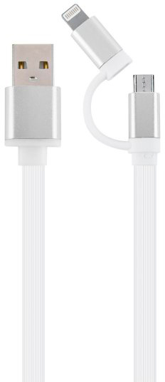 Кабель Cablexpert USB 2.0 AM/Lightning/Micro USB, 1 м (CC-USB2-AM8PmB-1M-SV)