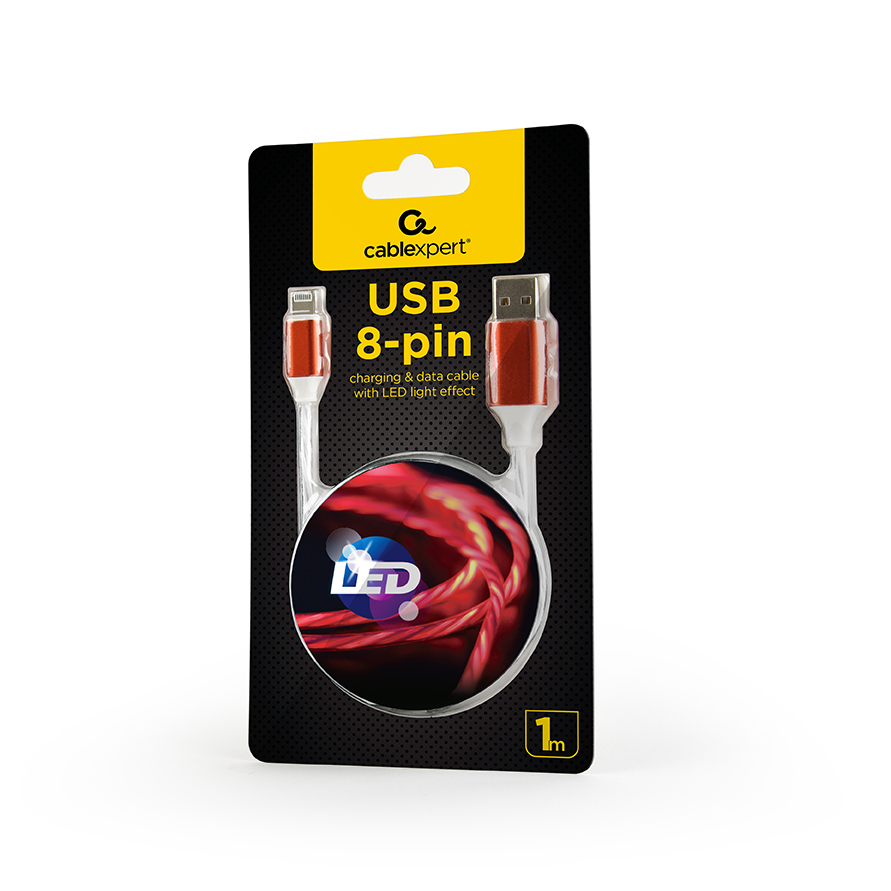 Кабель Cablexpert USB 2.0 АM/Lightning, 1.0 м, 2 А (10 Вт) (CC-USB-8PLED-1M) огляд - фото 8
