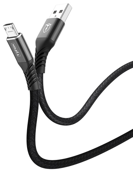 Кабель T-phox Jagger T-M814 Micro USB - 1m Black ціна 307 грн - фотографія 2
