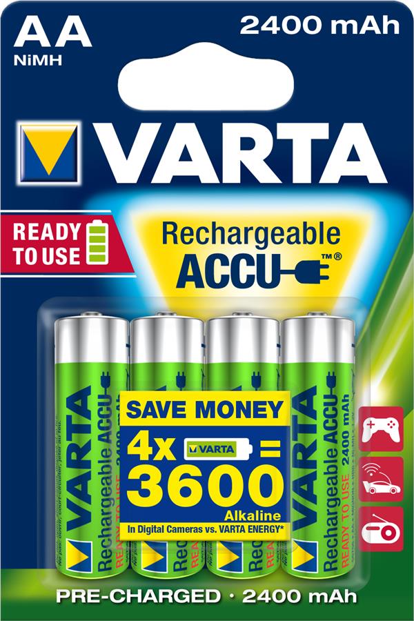 Аккумулятор VARTA Power Accu AA 2400mAh*4 (56756101404) в интернет-магазине, главное фото