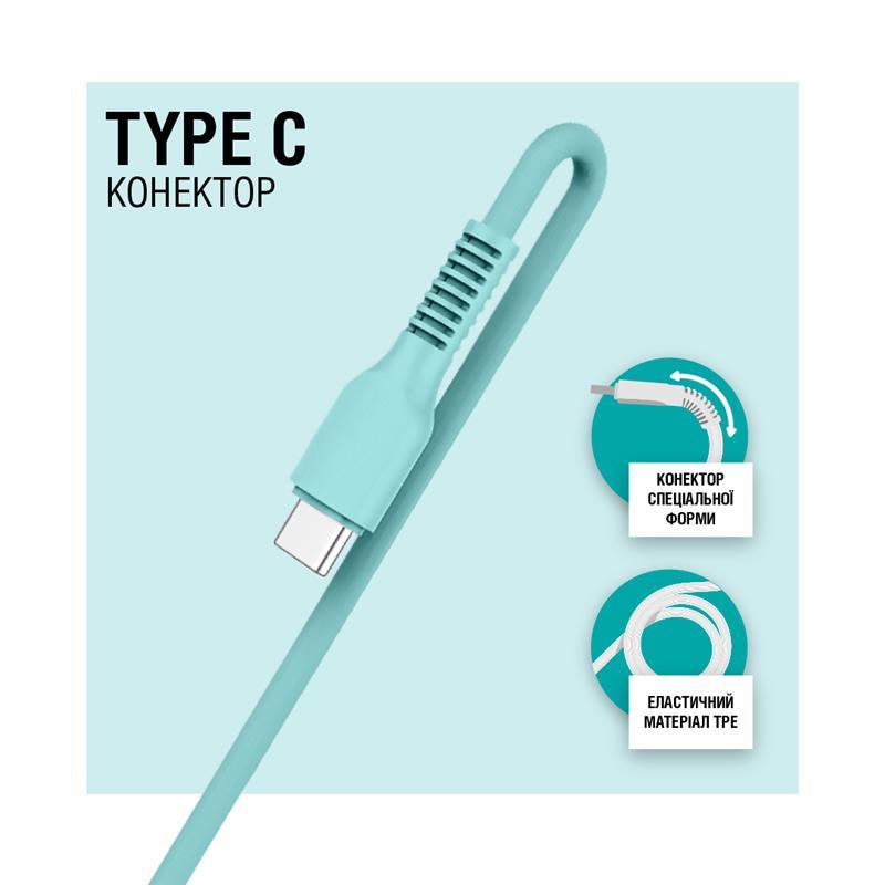 в продажу Кабель ACCLAB AL-CBCOLOR-T1MT USB-USB Type-C 1.2м Mint (1283126518256) - фото 3