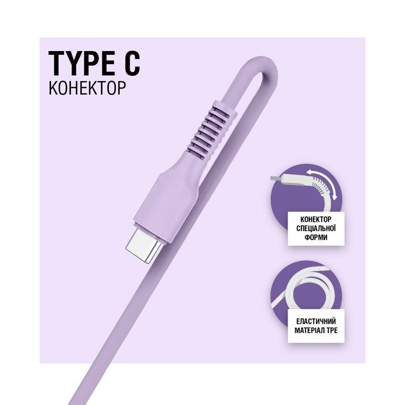 в продажу Кабель ACCLAB AL-CBCOLOR-T1PP USB-USB Type-C 1.2м Purple (1283126518270) - фото 3