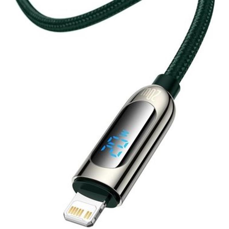 Кабель Baseus Display Fast Charging USB-C-Lightning, 20W, 1м Green (CATLSK-06) ціна 539.50 грн - фотографія 2