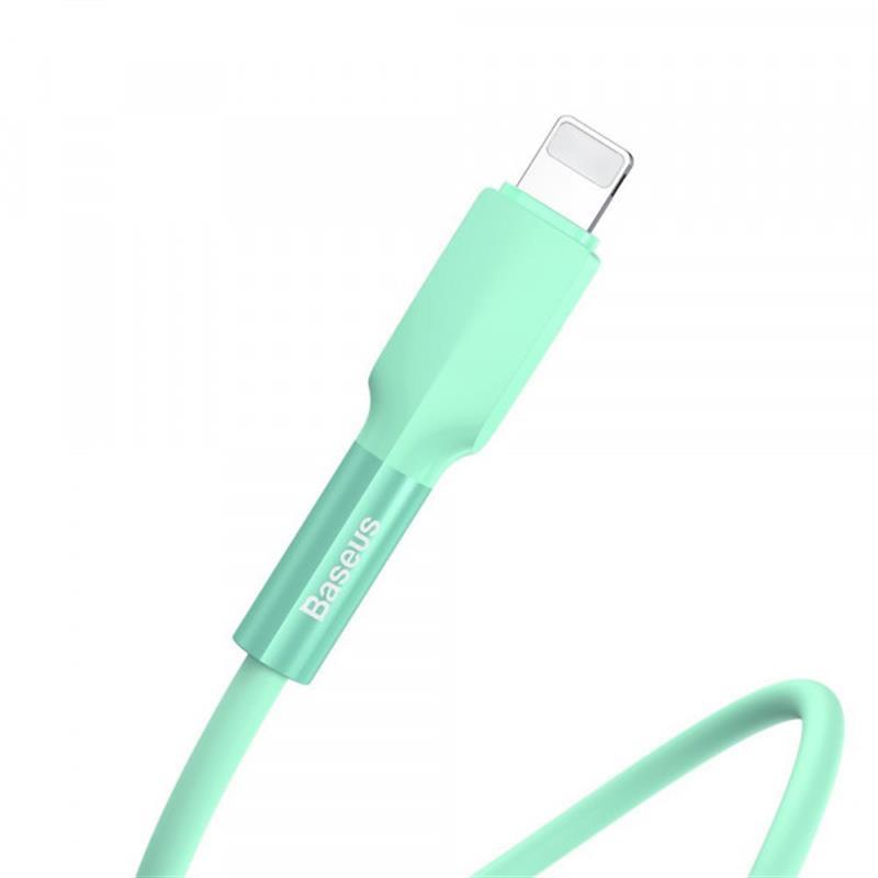 Кабель Baseus Silica gel USB3.1-Lightning, 1м, Green (CALGJ-06) ціна 249 грн - фотографія 2