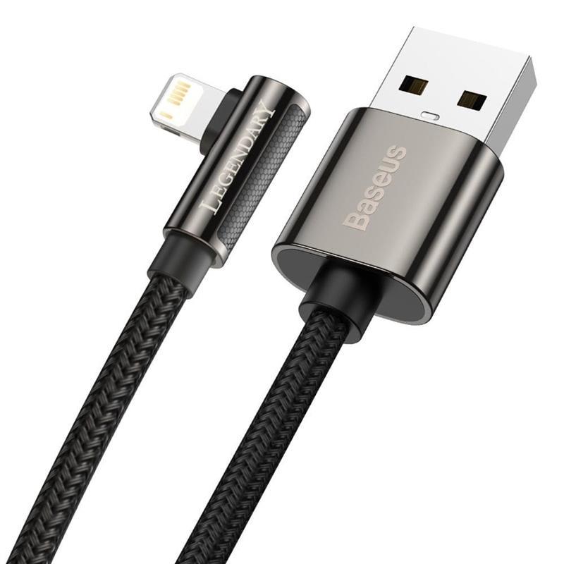 Кабель Baseus Legend Series Elbow USB-Lightning, 2м, Black (CALCS-A01) ціна 359 грн - фотографія 2