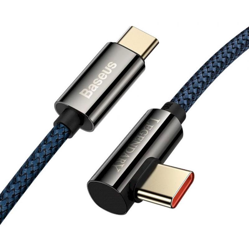 Кабель Baseus Legend Series Elbow USB-C-USB-C, 1м, Blue (CACS000603) цена 432 грн - фотография 2