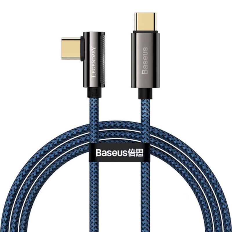 Кабель Baseus Legend Series Elbow USB-C-USB-C, 1м, Blue (CACS000603) в інтернет-магазині, головне фото
