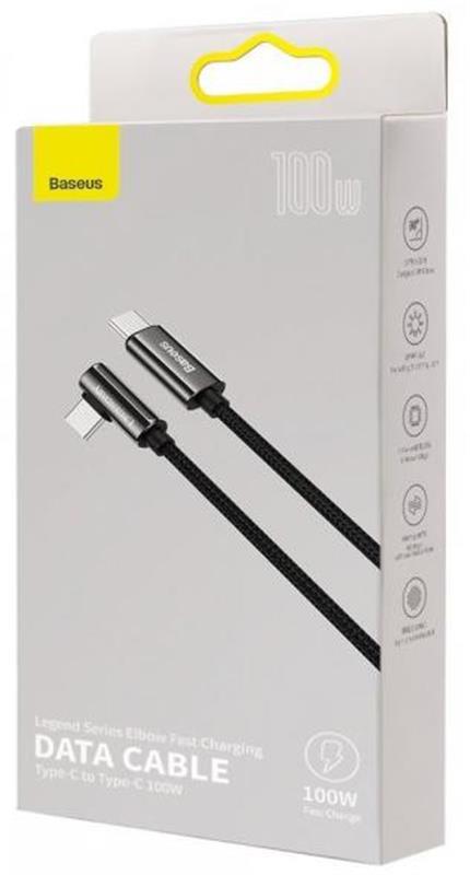 Кабель Baseus Legend Series Elbow USB-C-USB-C, 2м, Black (CATCS-A01) отзывы - изображения 5