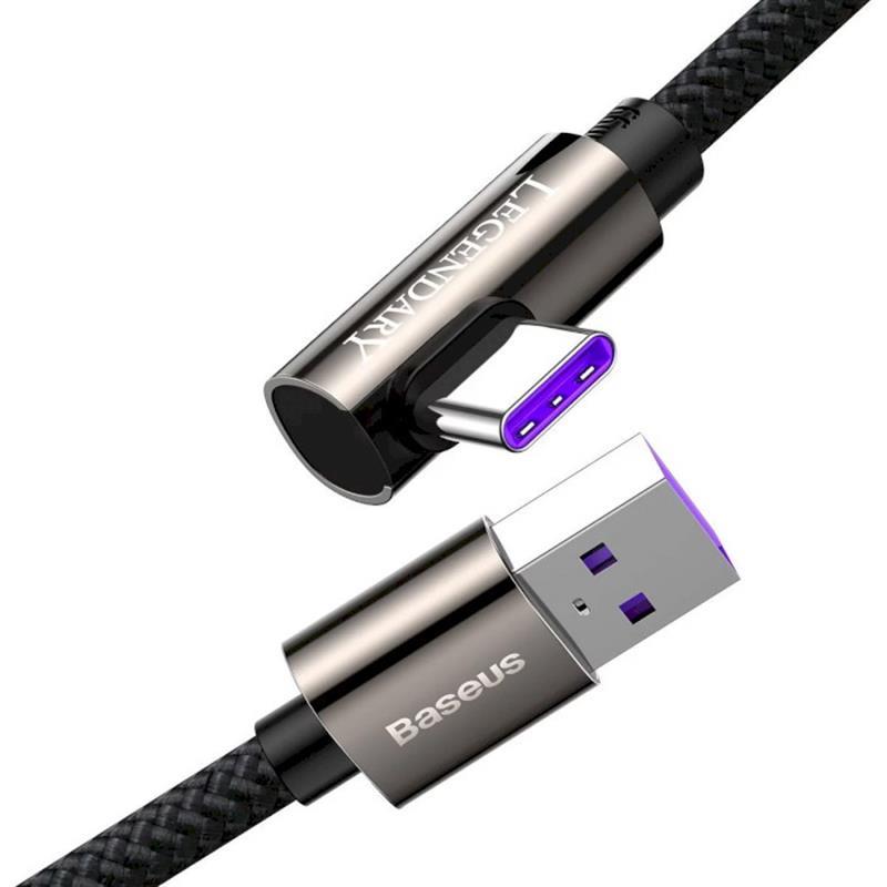 Кабель Baseus Legend Series Elbow USB-USB-C, 1м, Black (CATCS-B01) ціна 310 грн - фотографія 2