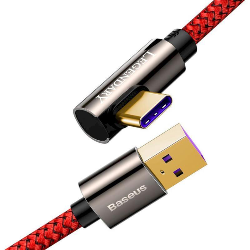 Кабель Baseus Legend Series Elbow USB-USB-C, 1м, Red (CACS000409) ціна 310 грн - фотографія 2