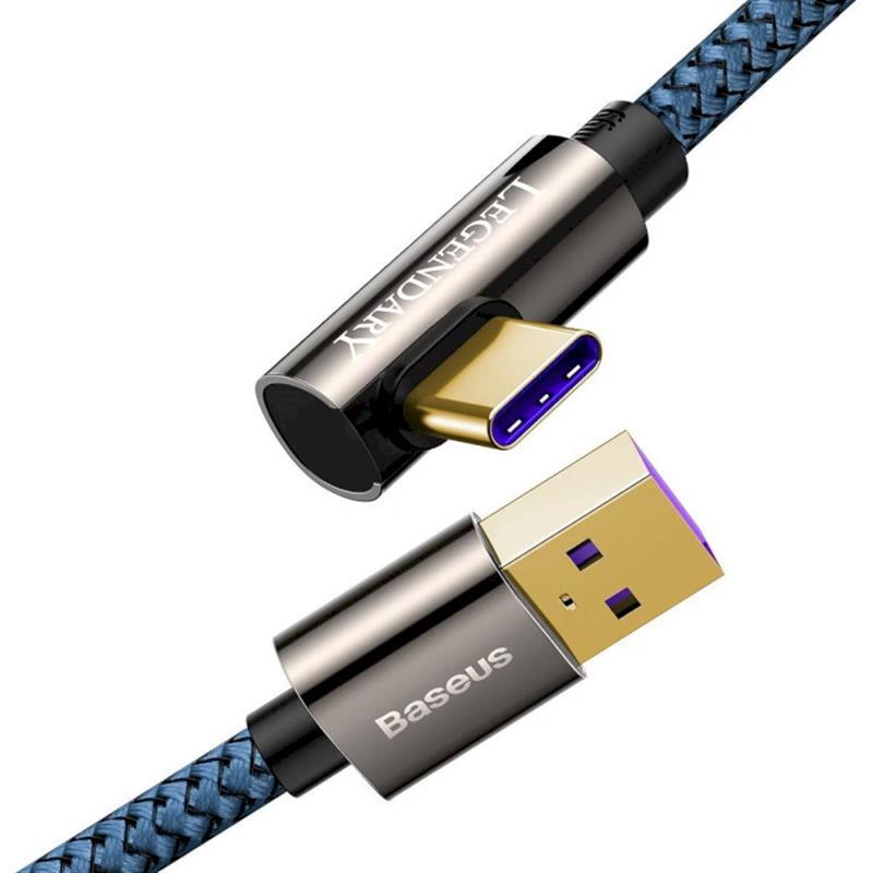 Кабель Baseus Legend Series Elbow USB-USB-C, 2м, Blue (CACS000503) цена 414.40 грн - фотография 2