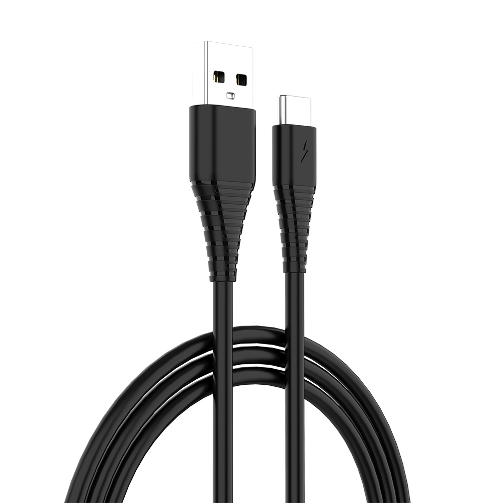 Кабель ColorWay USB-USB Type-C (PVC), 2.4А, 1м, Black (CW-CBUC026-BK) в интернет-магазине, главное фото