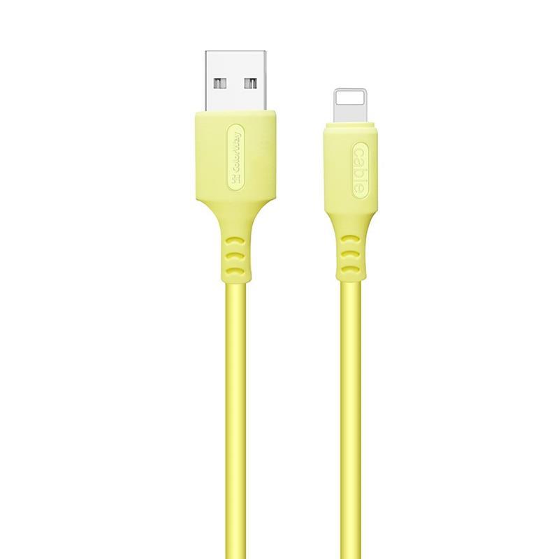 Кабель ColorWay USB-Lightning, soft silicone, 2.4А, 1м, Yellow (CW-CBUL043-Y) цена 129 грн - фотография 2