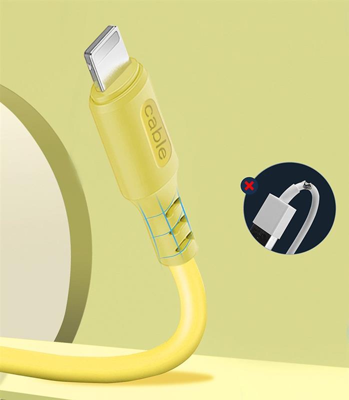 в продаже Кабель ColorWay USB-Lightning, soft silicone, 2.4А, 1м, Yellow (CW-CBUL043-Y) - фото 3